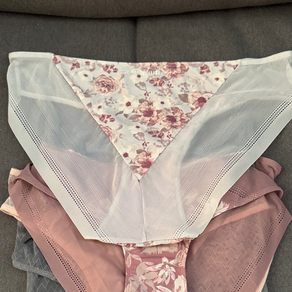 Vince Camuto Floral and Solid Panty Set - Cream, Pink, Gray - Picture 11 of 13